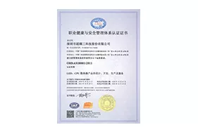 Occupational health and safety management system certification