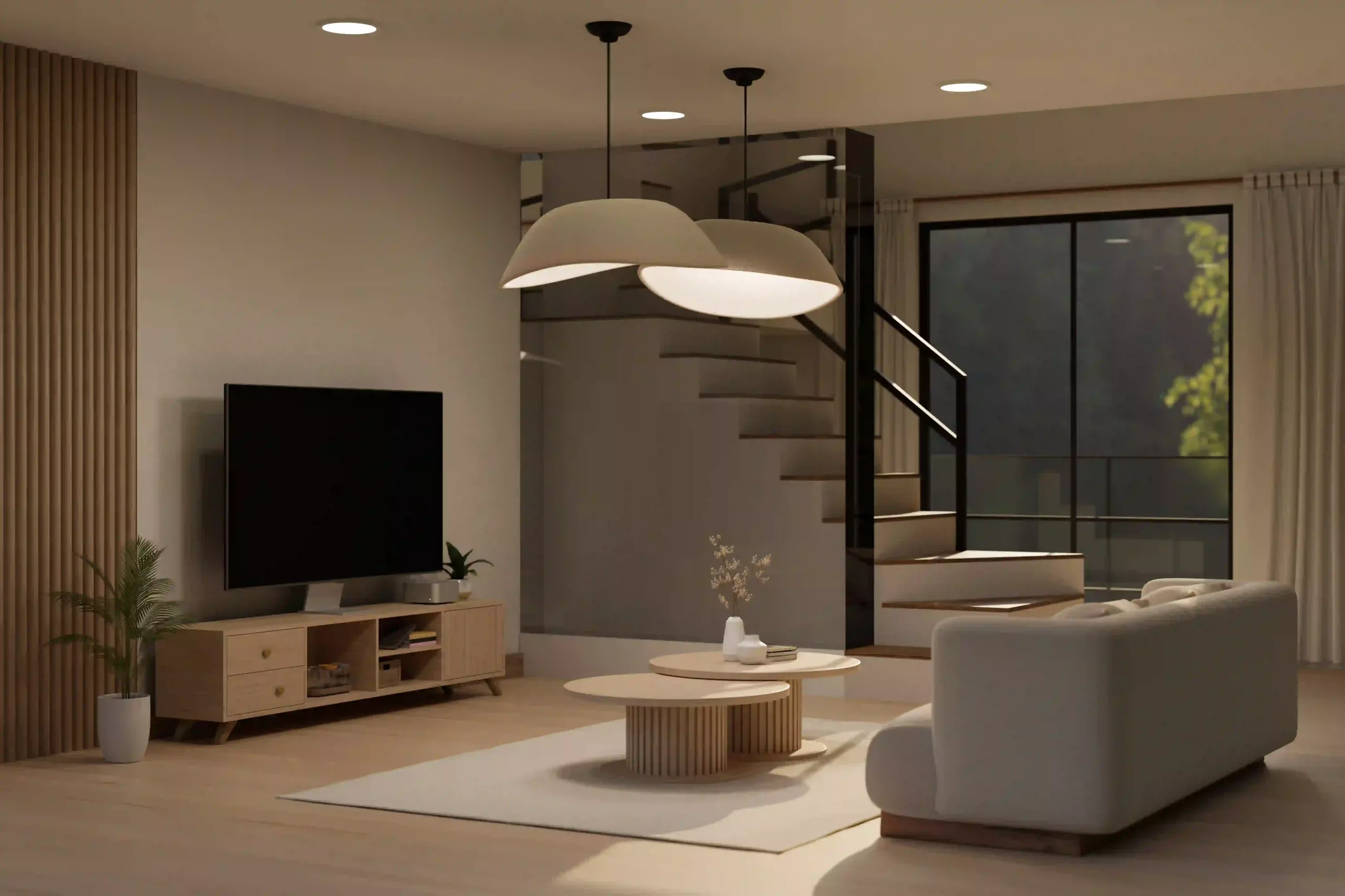 A Picture Showing That 3000k Color Temperature Creates A Comfortable Atmosphere In The Living Room.