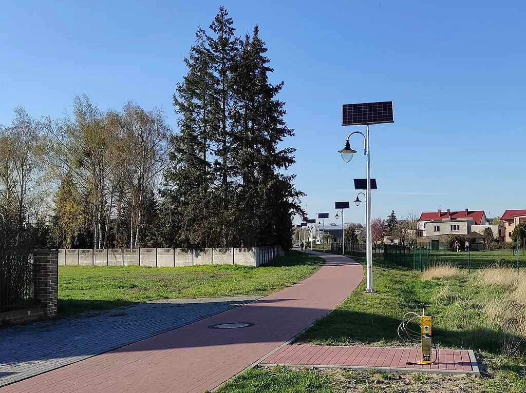 City Streets With Solar Street Lights