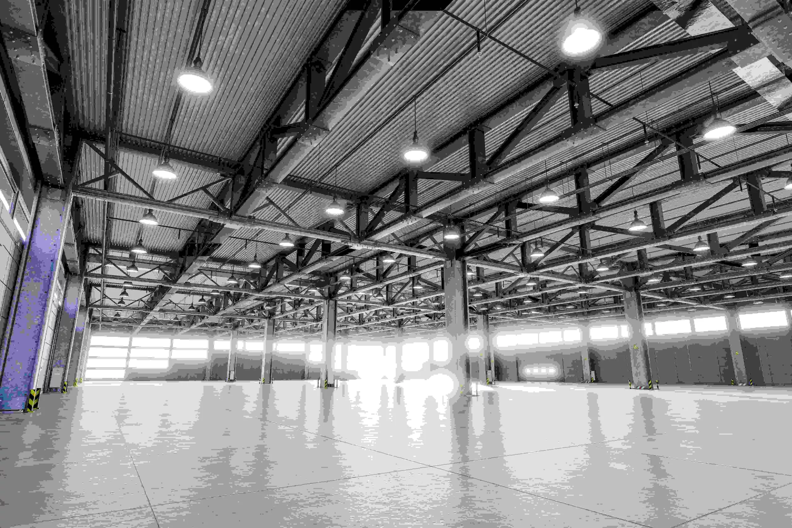 3d Illustration. Interior Of An Empty Warehouse.